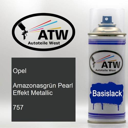 Opel, Amazonasgrün Pearl Effekt Metallic, 757: 400ml Sprühdose, von ATW Autoteile West.